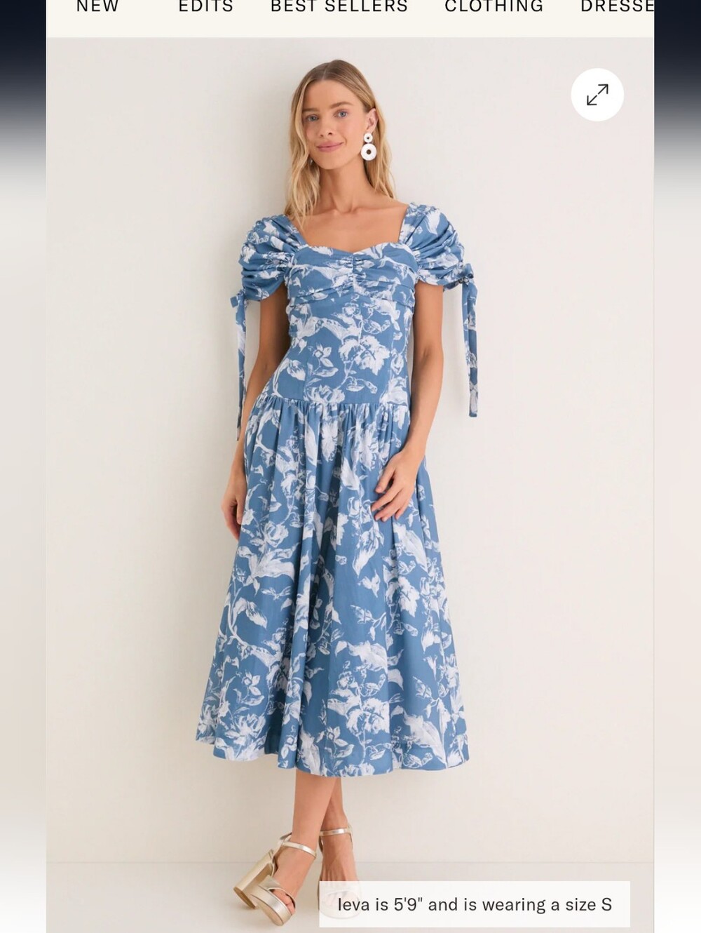 Gorgeous Vintage Blue Floral Marianna Maxi Dress